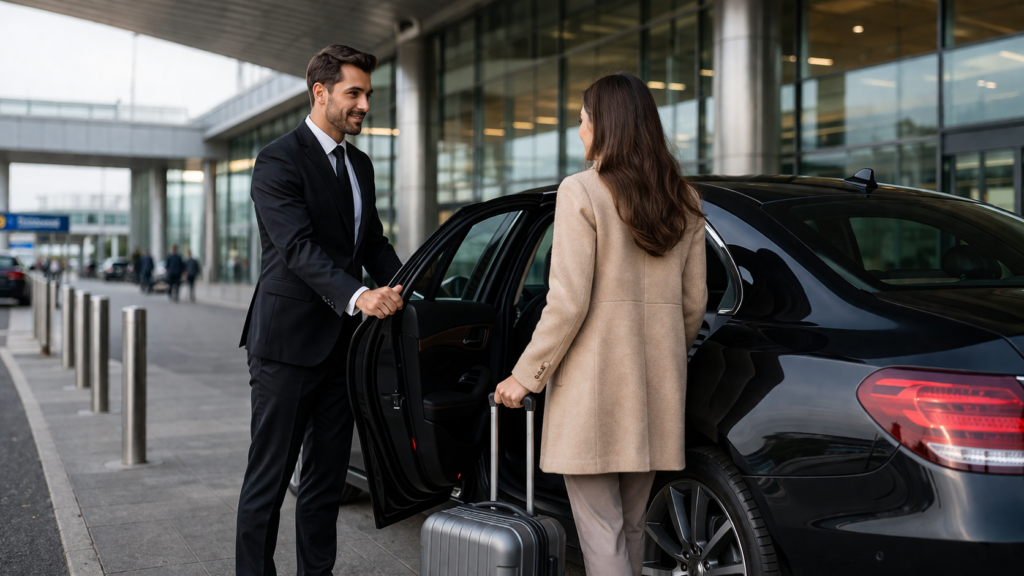Private transfer service in Davos offering premium transportation through the scenic Swiss Alps