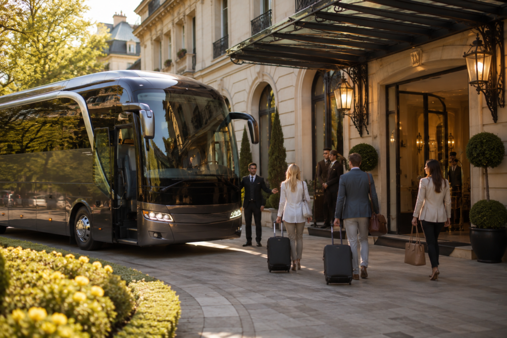 Executive luchthaven transfer Parijs met luxe chauffeur en Mercedes