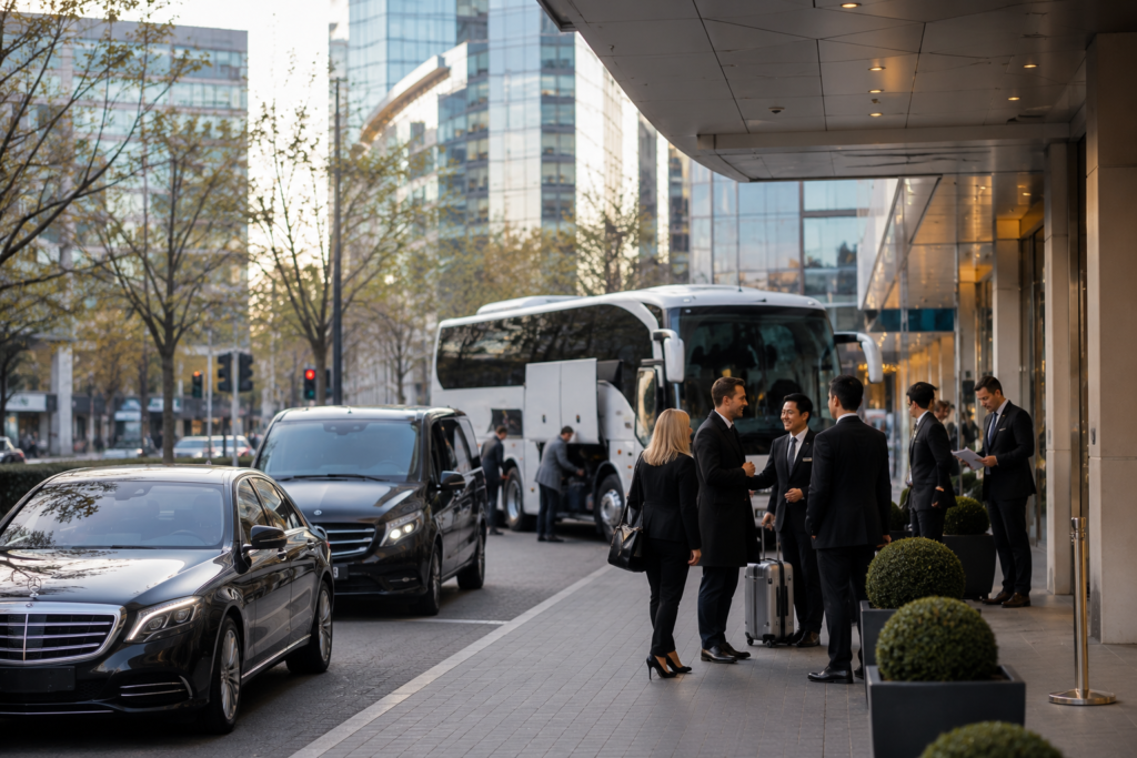 Zurich Airport transfer with luxury vehicle outside Zurich Airport