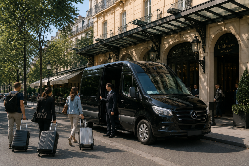 Private chauffeurdiensten in Genève met luxe auto bij het Meer van Genève